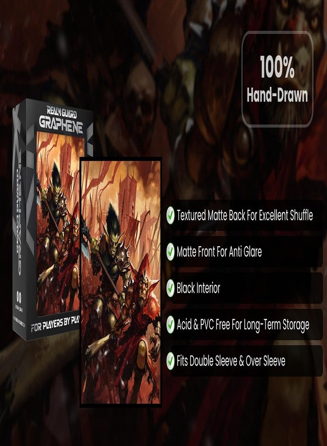 Realm Guard أغطية بطاقات اللعب الورقية من Realm Guard Graphene - 100 قطعة، ذات ملمس غير لامع (جيش العفاريت) - Image 4